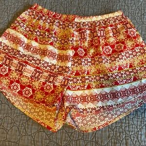 Multicolored patterned shorts